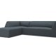 MICADONI Ruby Modul hjrnesofa, venstre, 4 sder - bl corduroy fljl og sort plast
