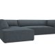 MICADONI Ruby Modul hjrnesofa, venstre, 4 sder - bl corduroy fljl og sort plast