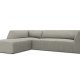MICADONI Ruby Modul hjrnesofa, venstre, 4 sder - gr corduroy fljl og sort plast