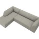 MICADONI Ruby Modul hjrnesofa, venstre, 4 sder - gr corduroy fljl og sort plast