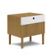MICADONI Noa sengebord, m. 2 skuffer - hvid/natur tr og natur eg (45x37x51)