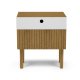 MICADONI Noa sengebord, m. 2 skuffer - hvid/natur tr og natur eg (45x37x51)