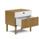 MICADONI Noa sengebord, m. 2 skuffer - hvid/natur tr og natur eg (45x37x51)