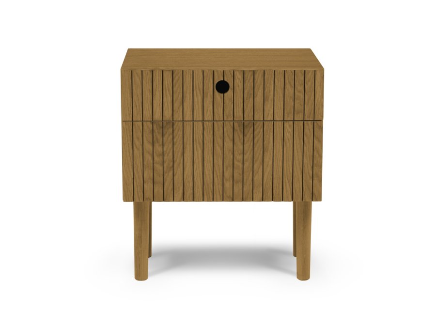 MICADONI Noa sengebord, m. 2 skuffer - natur tr og natur eg (45x37x51)