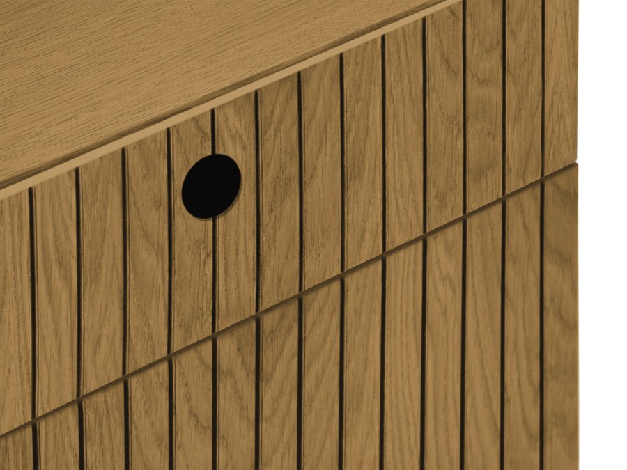 MICADONI Noa sengebord, m. 2 skuffer - natur tr og natur eg (45x37x51)