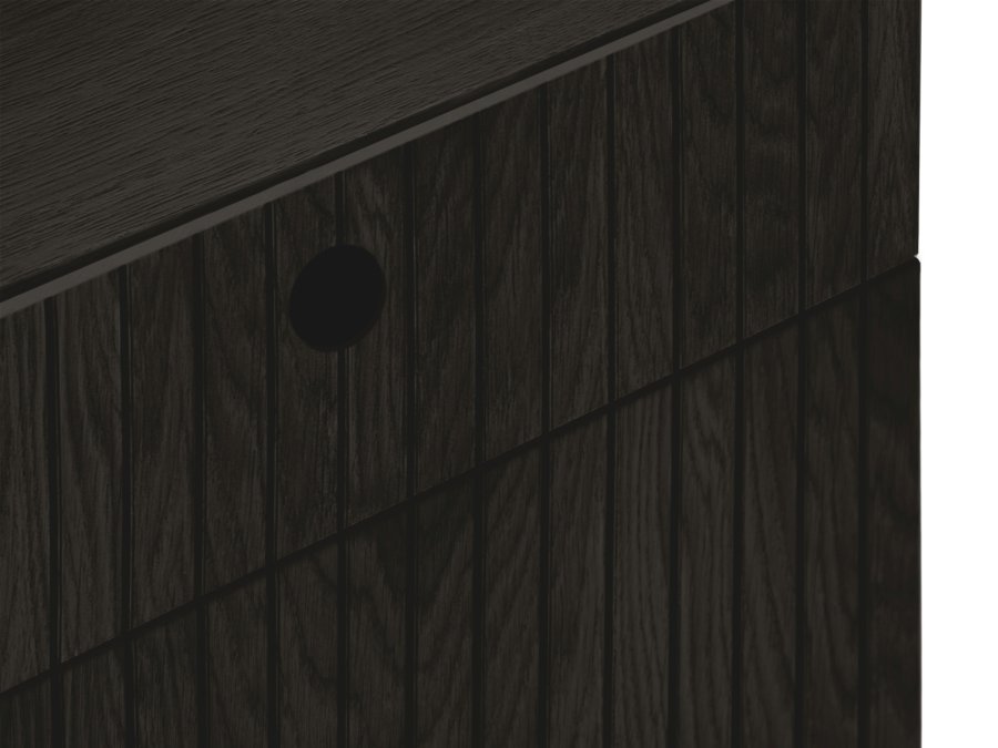 MICADONI Noa sengebord, m. 2 skuffer - sort tr og sort eg (45x37x51)