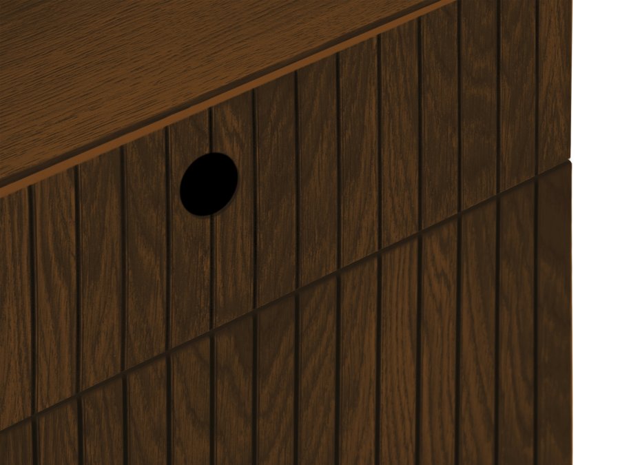 MICADONI Noa sengebord, m. 2 skuffer - brun tr og brun eg (45x37x51)