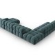 MICADONI Bellis Modular Panoramic hjrnesofa, venstre, 7 sder - bl fljl og sort plastik