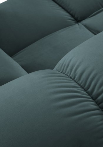 MICADONI Bellis Modular Panoramic hjrnesofa, venstre, 7 sder - bl fljl og sort plastik