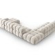 MICADONI Bellis Modular Panoramic hjrnesofa, venstre, 7 sder - beige fljl og sort plastik