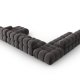 MICADONI Bellis Modular Panoramic hjrnesofa, venstre, 7 sder - antracitgr fljl og sort plastik