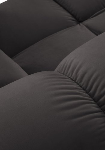 MICADONI Bellis Modular Panoramic hjrnesofa, venstre, 7 sder - antracitgr fljl og sort plastik