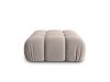 MICADONI Bellis puf, kvadratisk - beige fljl og sort plast (94x94x39)
