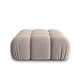 MICADONI Bellis puf, kvadratisk - beige fljl og sort plast (94x94x39)