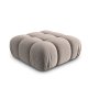 MICADONI Bellis puf, kvadratisk - beige fljl og sort plast (94x94x39)