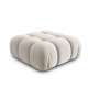 MICADONI Bellis puf, kvadratisk - beige fljl og sort plast (94x94x39)