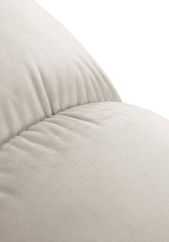 MICADONI Bellis puf, kvadratisk - beige fljl og sort plast (94x94x39)