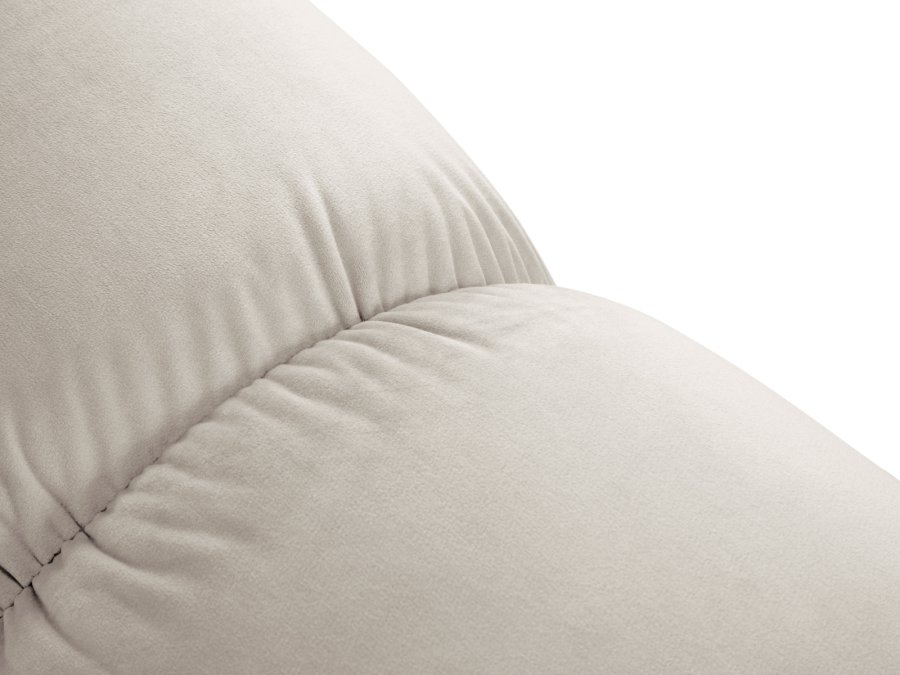 MICADONI Bellis puf, kvadratisk - beige fljl og sort plast (94x94x39)