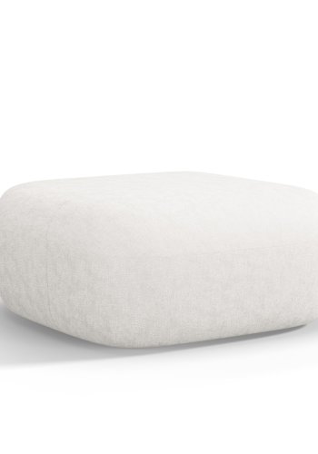 MICADONI Jenny puf, rektangulr - beige chenille og sort plast (90x88x40)