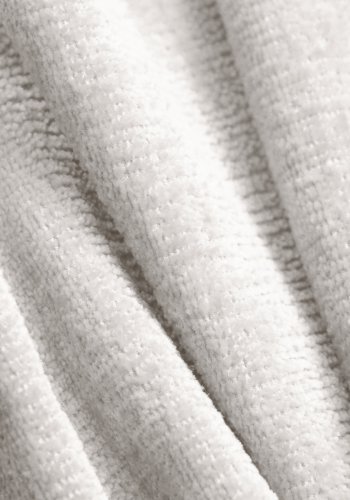 MICADONI Jenny puf, rektangulr - beige chenille og sort plast (90x88x40)