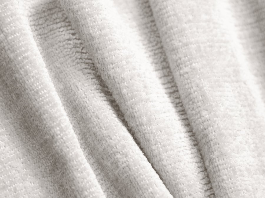 MICADONI Jenny puf, rektangulr - beige chenille og sort plast (90x88x40)