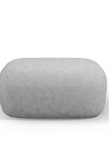 MICADONI Jenny puf, rektangulr - slv chenille og sort plast (90x88x40)