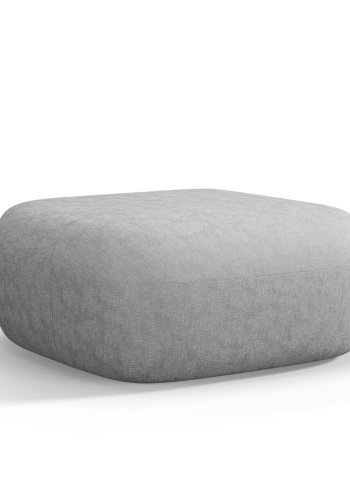 MICADONI Jenny puf, rektangulr - slv chenille og sort plast (90x88x40)