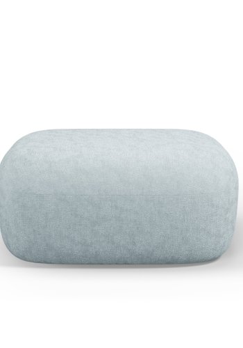 MICADONI Jenny puf, rektangulr - bl chenille og sort plast (90x88x40)