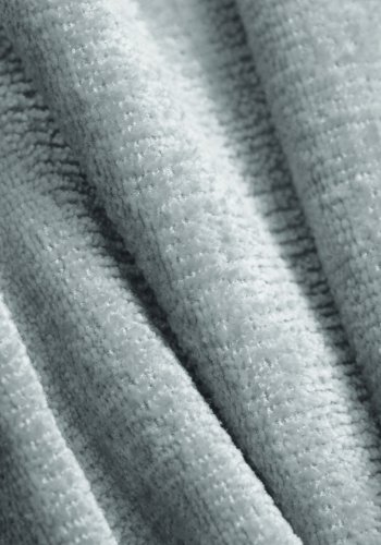 MICADONI Jenny puf, rektangulr - bl chenille og sort plast (90x88x40)