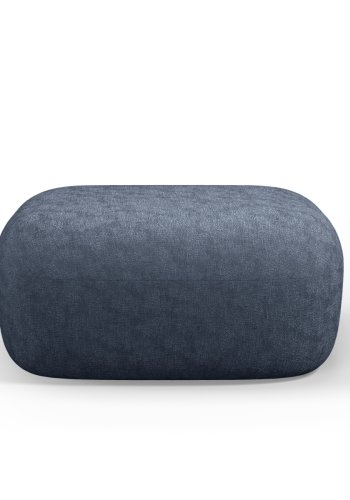 MICADONI Jenny puf, rektangulr - bl chenille og sort plast (90x88x40)