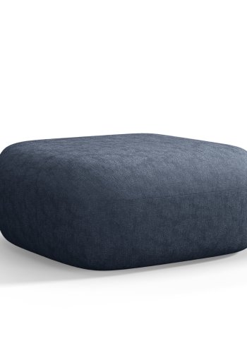 MICADONI Jenny puf, rektangulr - bl chenille og sort plast (90x88x40)