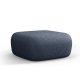 MICADONI Jenny puf, rektangulr - bl chenille og sort plast (90x88x40)