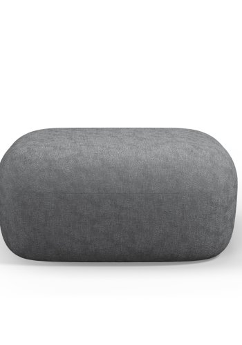 MICADONI Jenny puf, rektangulr - antracitgr chenille og sort plast (90x88x40)0