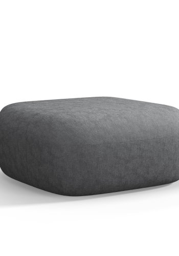 MICADONI Jenny puf, rektangulr - antracitgr chenille og sort plast (90x88x40)0