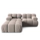 MICADONI Bellis Modul sofa, 3 sder - beige fljl og sort plastik