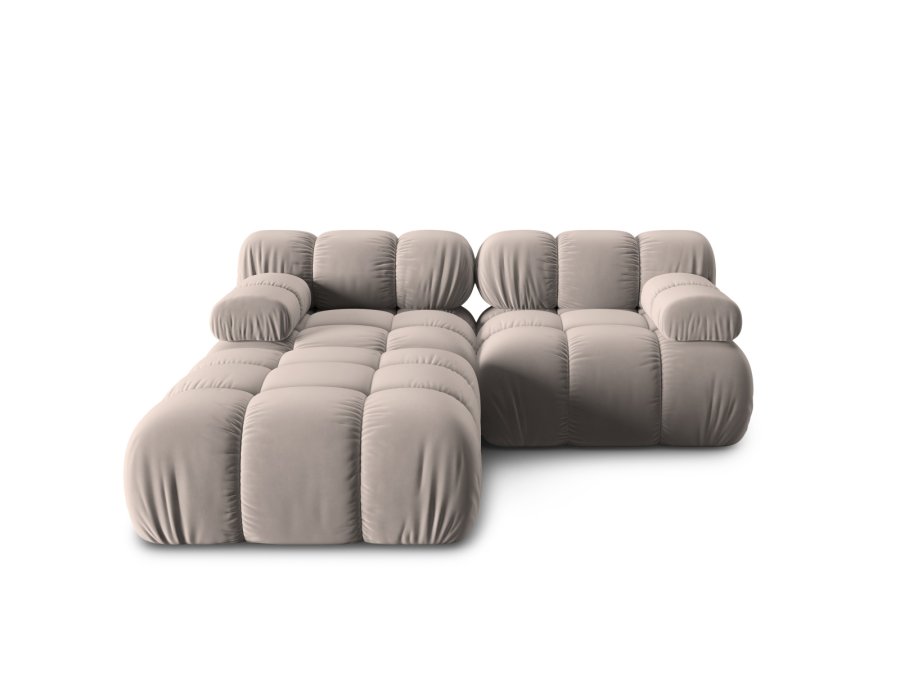 MICADONI Bellis Modul sofa, 3 sder - beige fljl og sort plastik