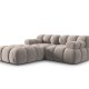 MICADONI Bellis Modul sofa, 3 sder - beige fljl og sort plastik