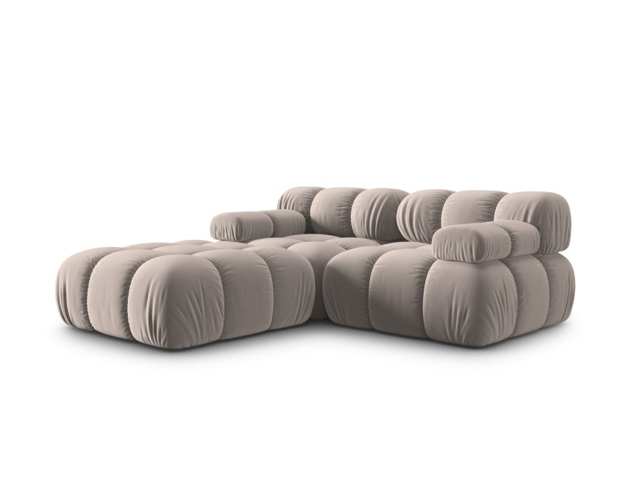 MICADONI Bellis Modul sofa, 3 sder - beige fljl og sort plastik