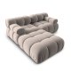 MICADONI Bellis Modul sofa, 3 sder - beige fljl og sort plastik