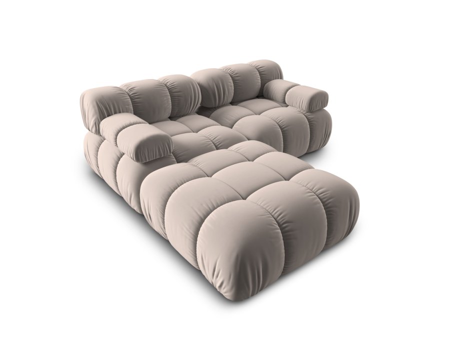 MICADONI Bellis Modul sofa, 3 sder - beige fljl og sort plastik