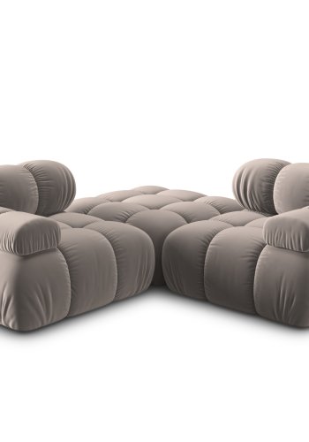 MICADONI Bellis Modul sofa, 3 sder - beige fljl og sort plastik