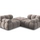 MICADONI Bellis Modul sofa, 3 sder - beige fljl og sort plastik