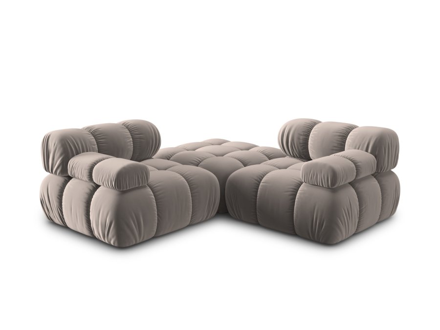MICADONI Bellis Modul sofa, 3 sder - beige fljl og sort plastik