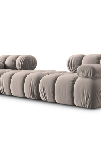 MICADONI Bellis Modul sofa, 3 sder - beige fljl og sort plastik