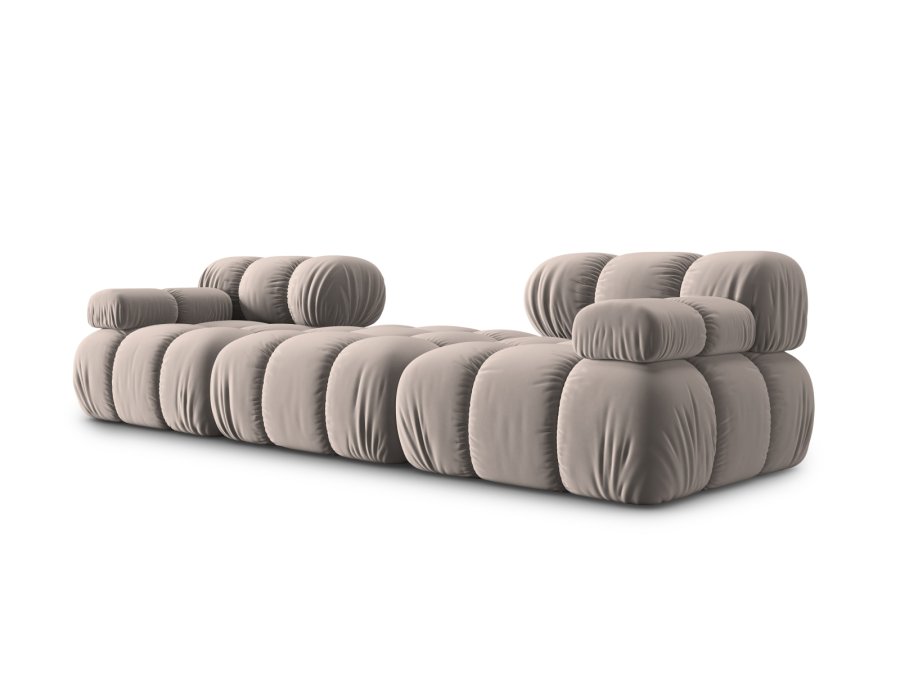 MICADONI Bellis Modul sofa, 3 sder - beige fljl og sort plastik