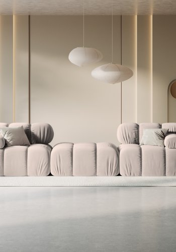 MICADONI Bellis Modul sofa, 3 sder - beige fljl og sort plastik