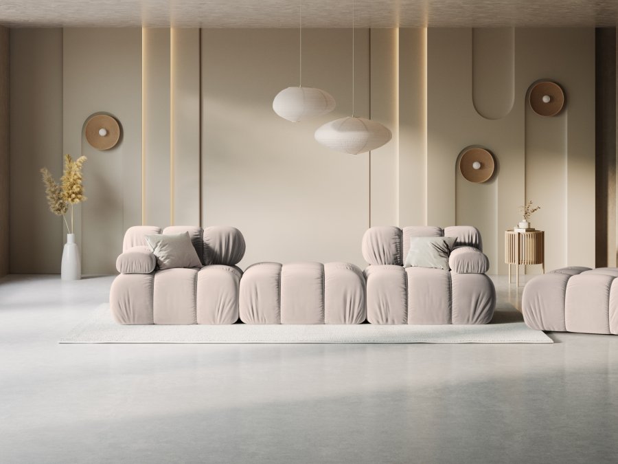 MICADONI Bellis Modul sofa, 3 sder - beige fljl og sort plastik