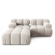 MICADONI Bellis Modul sofa, 3 sder - beige fljl og sort plastik