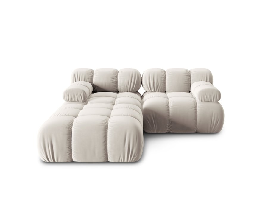 MICADONI Bellis Modul sofa, 3 sder - beige fljl og sort plastik