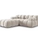 MICADONI Bellis Modul sofa, 3 sder - beige fljl og sort plastik